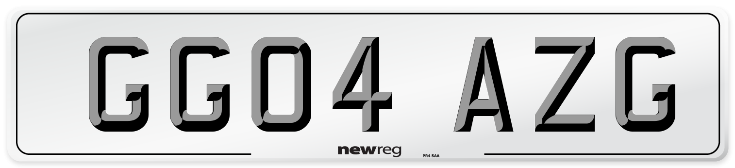 GG04 AZG Number Plate from New Reg